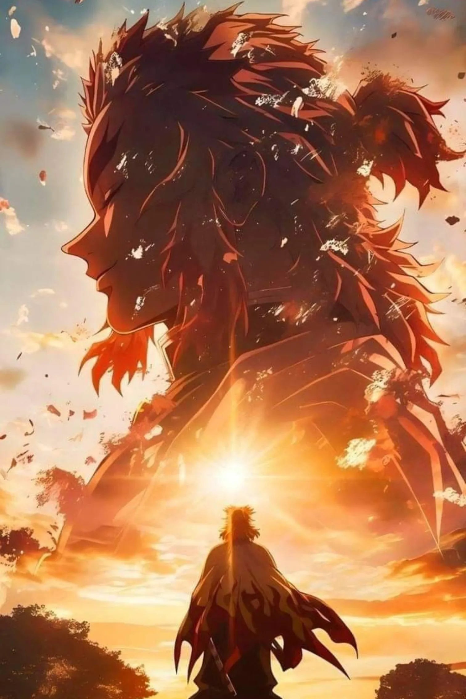 Kyōjurō Rengoku final moment Demon Slayer Metal Posters | Premium, Waterproof & Magnet-Mounted Art
