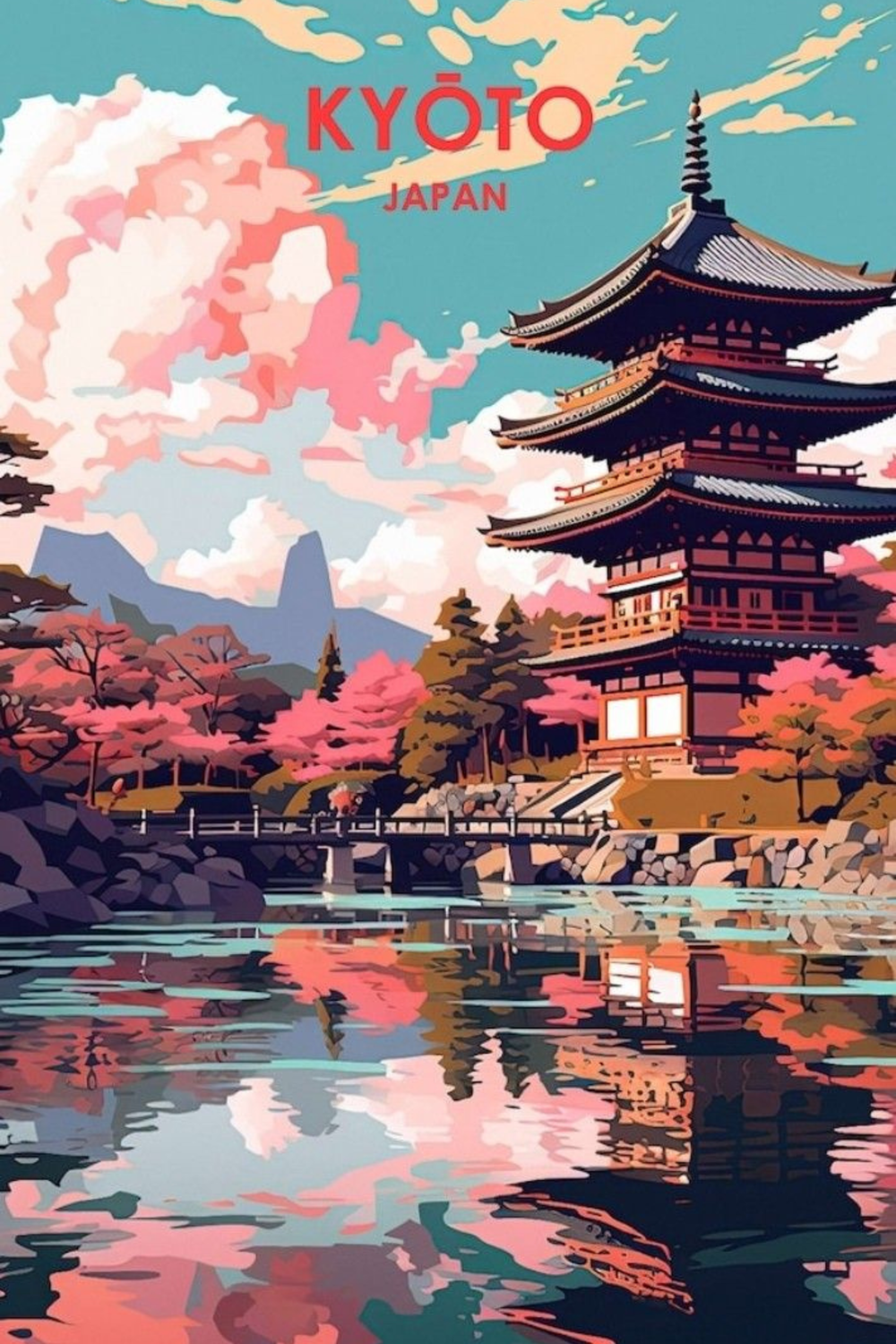 Kyoto Japan Art Metal Posters | Premium, Waterproof & Magnet-Mounted Art
