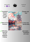 Kyoto Japan Art Metal Posters | Premium, Waterproof & Magnet-Mounted Art