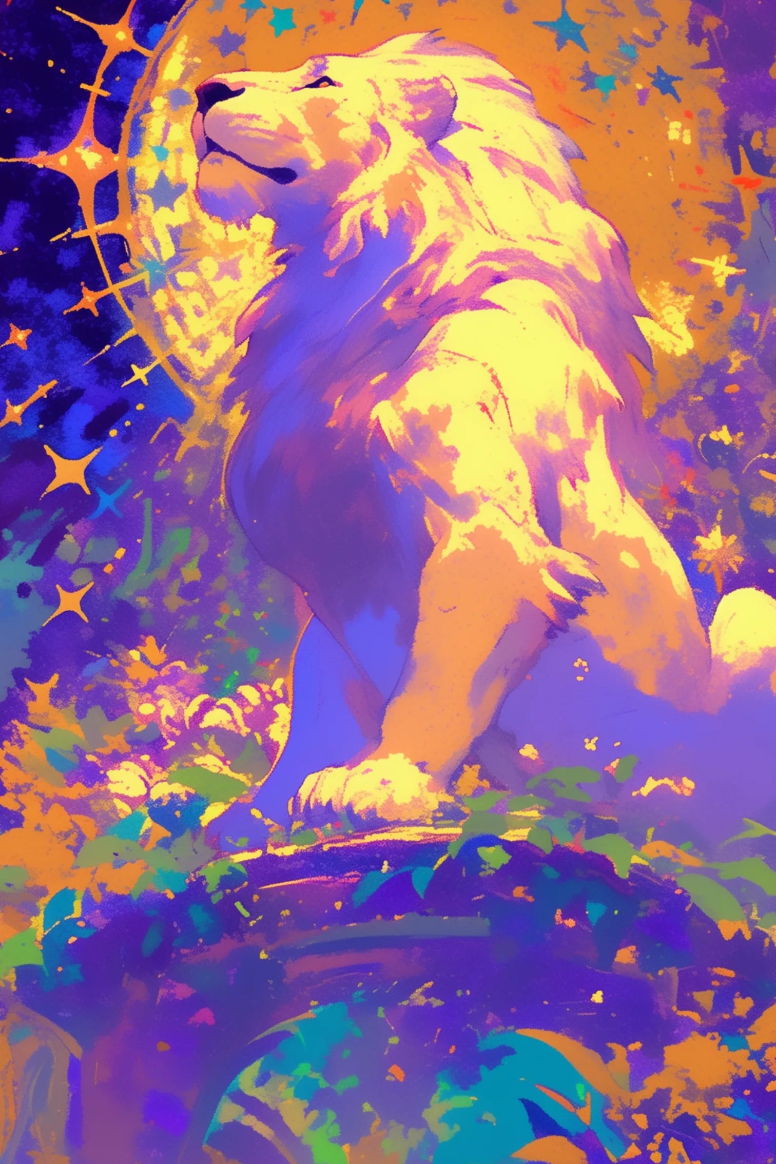 Lion Illustration Metal Wall Posters | Premium, Waterproof & Magnet-Mounted Art