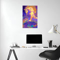 Lion Illustration Metal Wall Posters | Premium, Waterproof & Magnet-Mounted Art