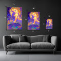 Lion Illustration Metal Wall Posters | Premium, Waterproof & Magnet-Mounted Art