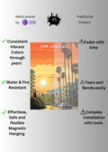 Los Angeles USA Art Metal Posters | Premium, Waterproof & Magnet-Mounted Art