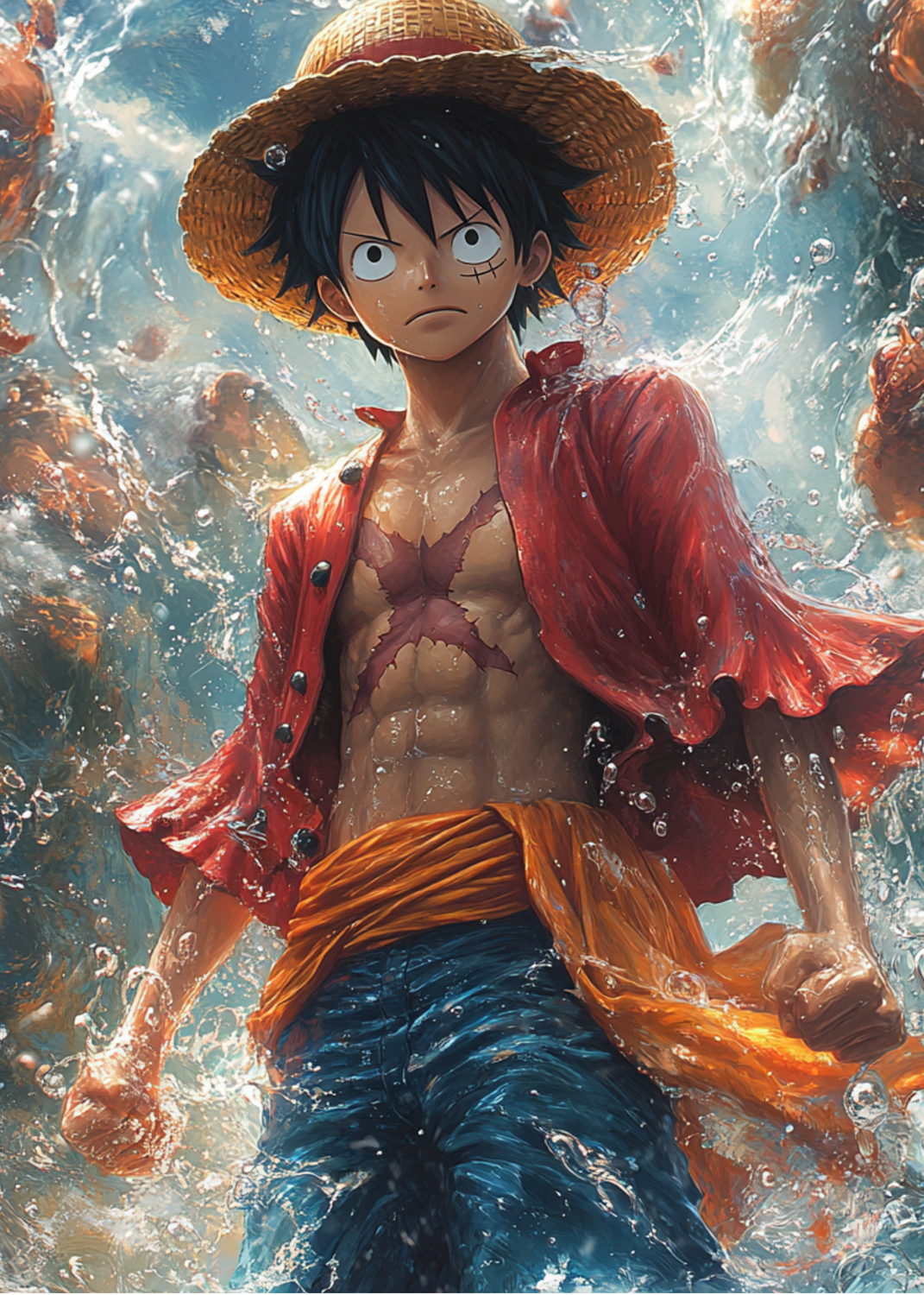Luffy One Piece Metal Wall Posters | Premium, Waterproof & Magnet-Mounted Art