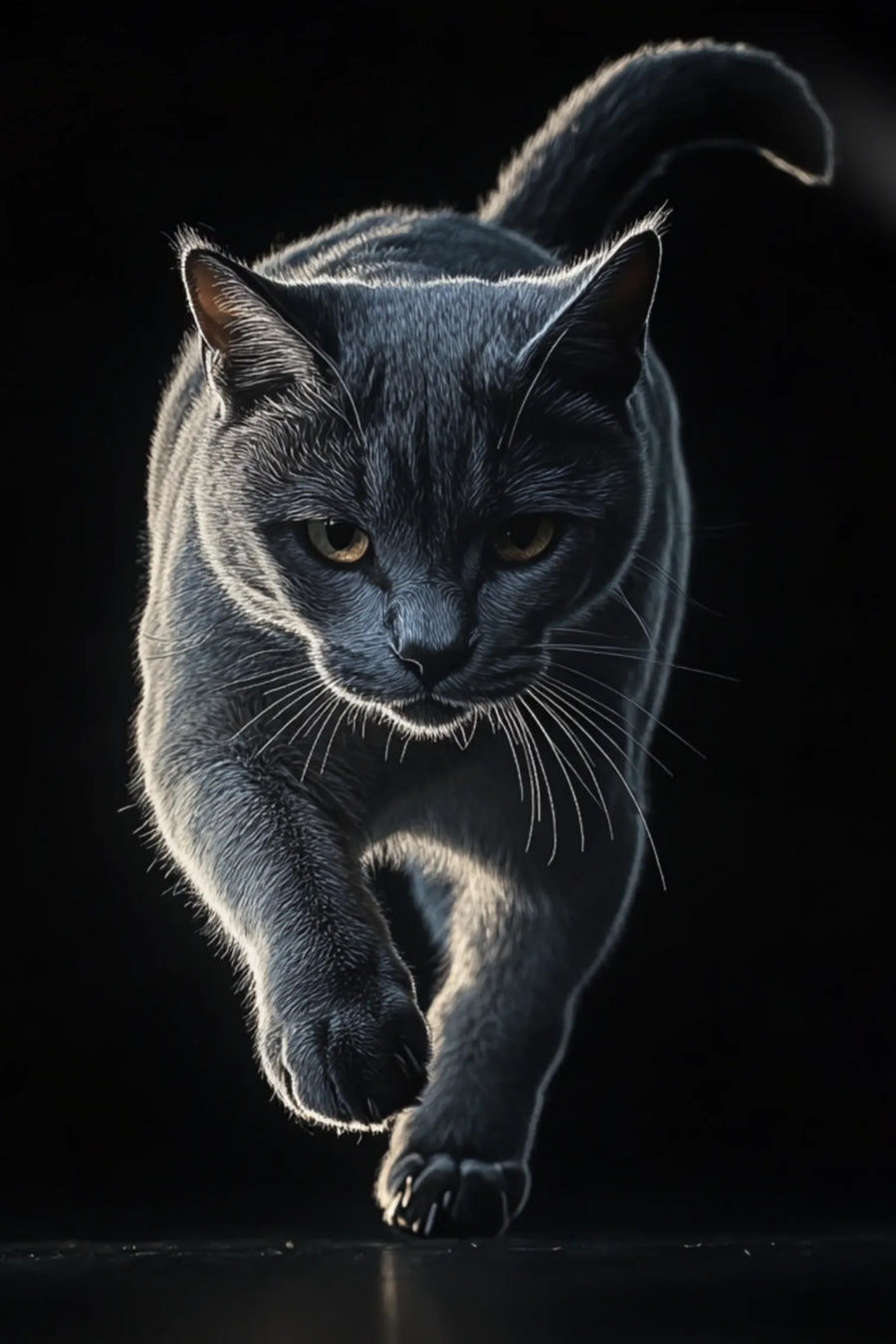Grey Cat Metal Wall Posters | Premium, Waterproof & Magnet-Mounted Art