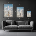 Magical white Knight on the clouds Metal Posters | Premium, Waterproof & Magnet-Mounted Art