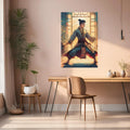 Man in Dojo Illustration Metal Wall Posters | Premium, Waterproof & Magnet-Mounted Art