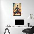 Man in Dojo Illustration Metal Wall Posters | Premium, Waterproof & Magnet-Mounted Art