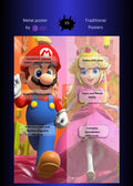 Mario and Princess Peach Metal Wall Posters | Premium, Waterproof & Magnet-Mounted Art