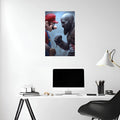Mario vs Kratos Metal Wall Posters | Premium, Waterproof & Magnet-Mounted Art