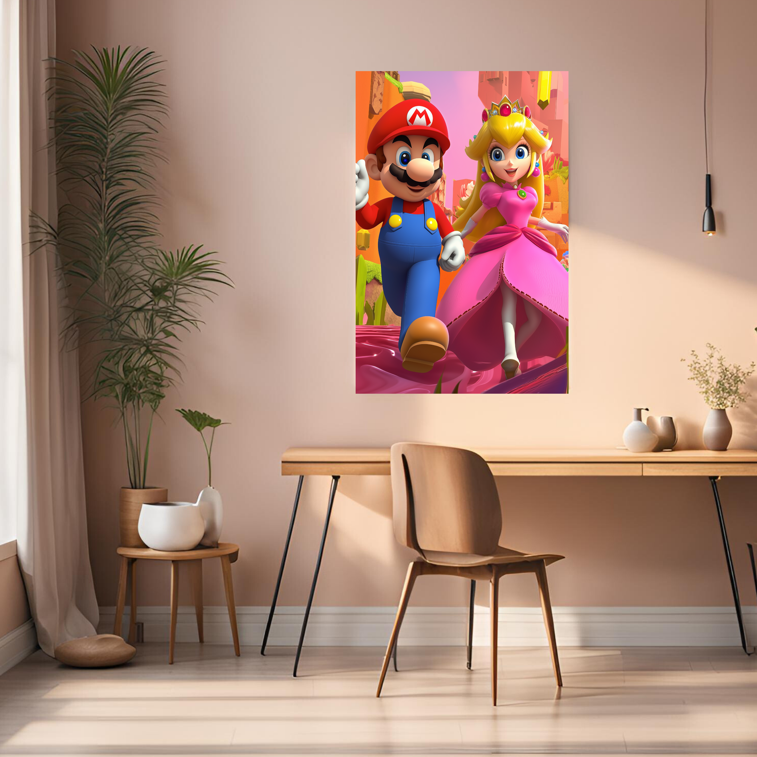 Mario and Princess Peach Metal Wall Posters | Premium, Waterproof & Magnet-Mounted Art