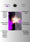 Megumi Jujutsu Kaisen Art  Metal Posters | Premium, Waterproof & Magnet-Mounted Art