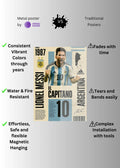 Messi El Capitano Metal Posters | Premium, Waterproof & Magnet-Mounted Art