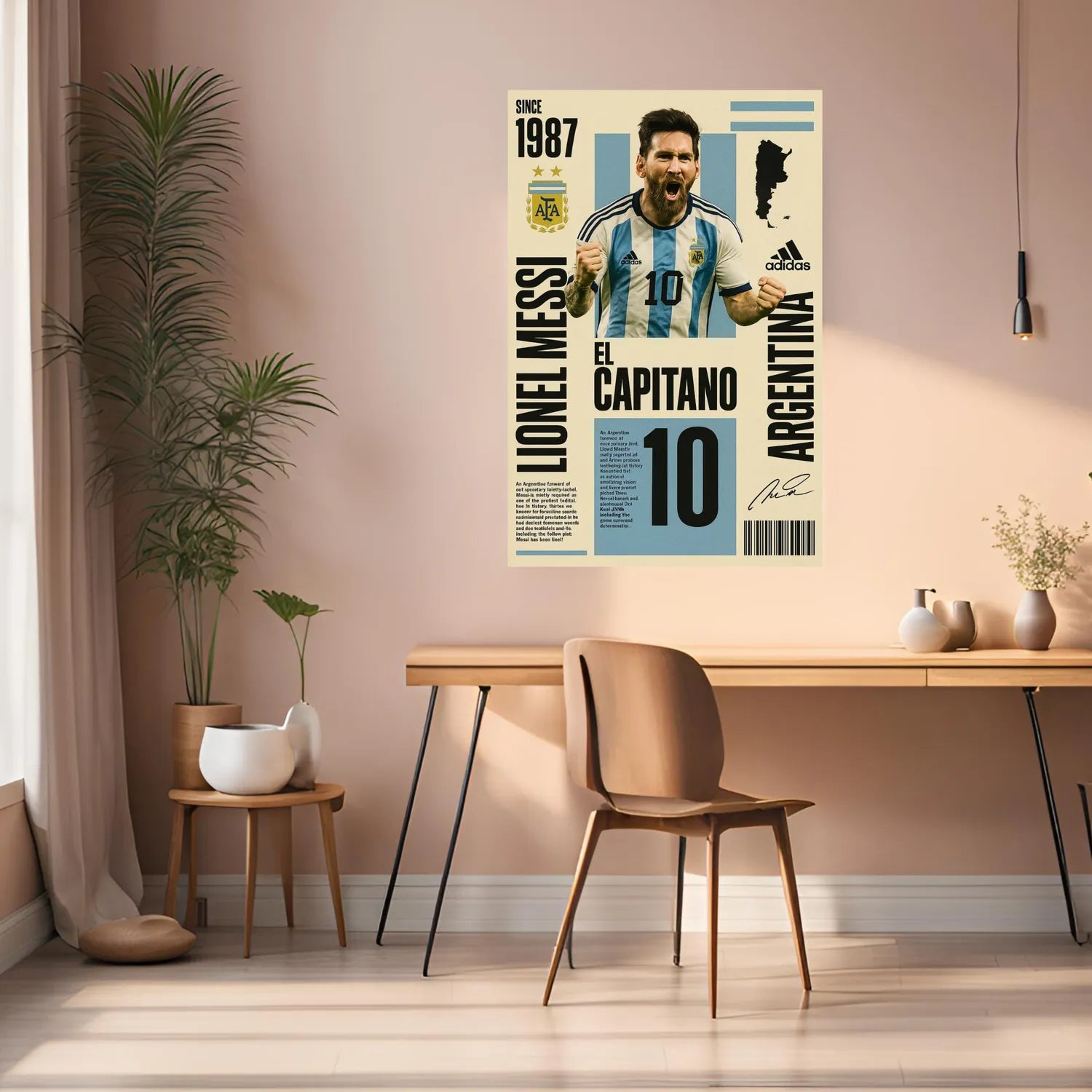 Messi El Capitano Metal Posters | Premium, Waterproof & Magnet-Mounted Art