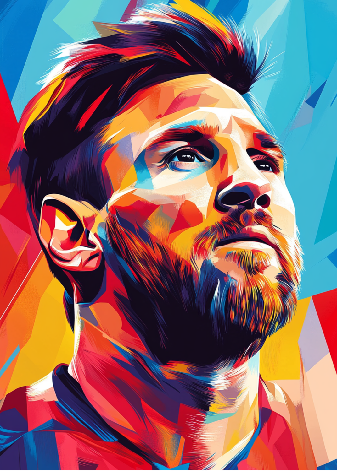 Messi Illustration Metal Wall Posters | Premium, Waterproof & Magnet-Mounted Art