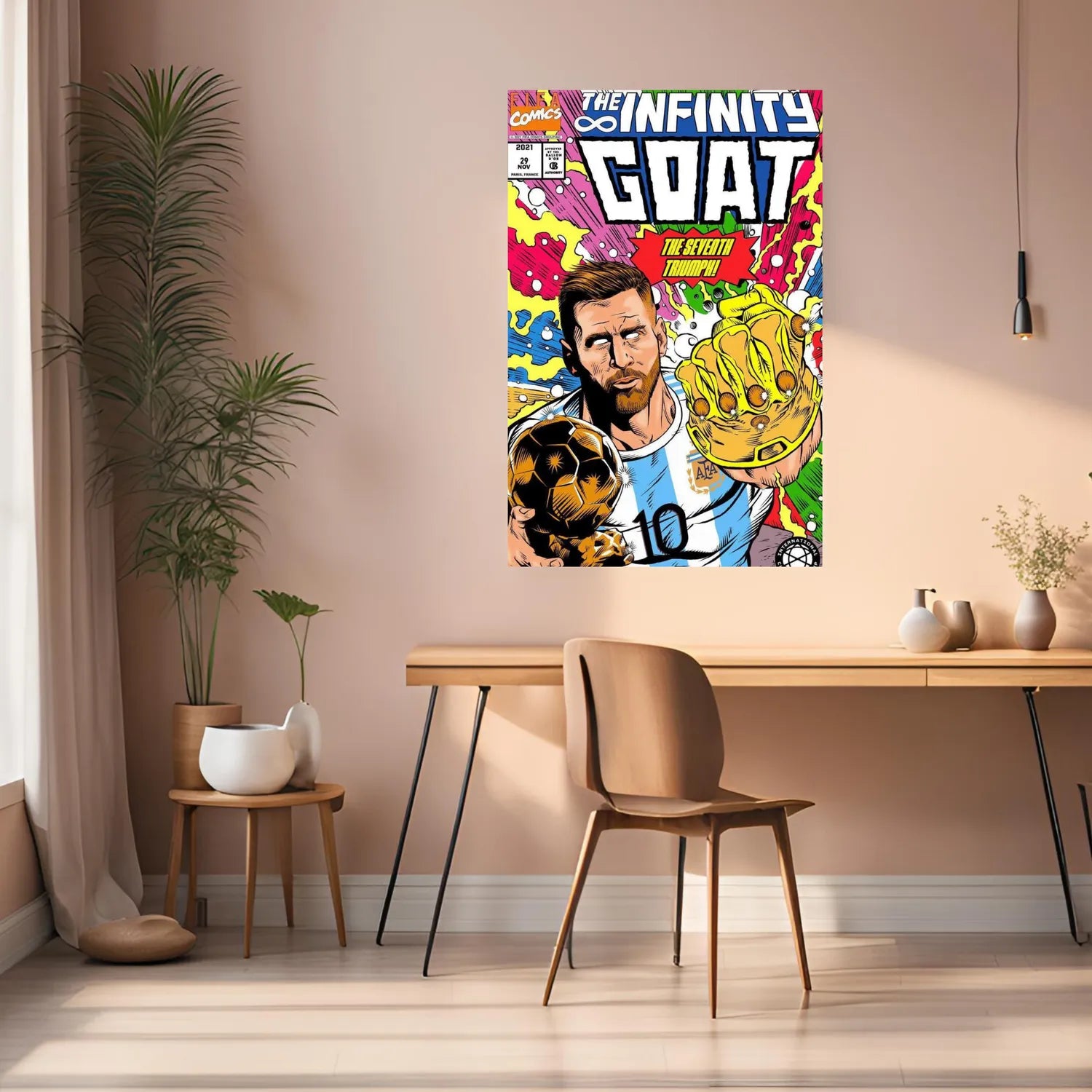 Messi The Infinity GOAT Metal Posters | Premium, Waterproof & Magnet-Mounted Art