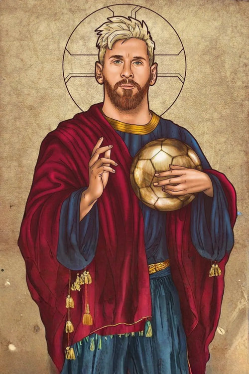 Messi The Savior Metal Posters | Premium, Waterproof & Magnet-Mounted Art