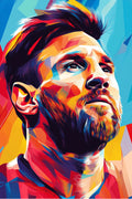 Messi Illustration Metal Wall Posters | Premium, Waterproof & Magnet-Mounted Art