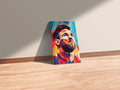 Messi Illustration Metal Wall Posters | Premium, Waterproof & Magnet-Mounted Art