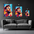 Messi Illustration Metal Wall Posters | Premium, Waterproof & Magnet-Mounted Art