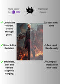 Messi as a Targaryen Metal Wall Posters | Premium, Waterproof & Magnet-Mounted Art