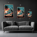 Miami Florida USA Art Metal Posters | Premium, Waterproof & Magnet-Mounted Art