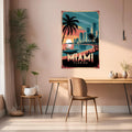 Miami Florida USA Art Metal Posters | Premium, Waterproof & Magnet-Mounted Art