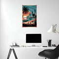 Miami Florida USA Art Metal Posters | Premium, Waterproof & Magnet-Mounted Art