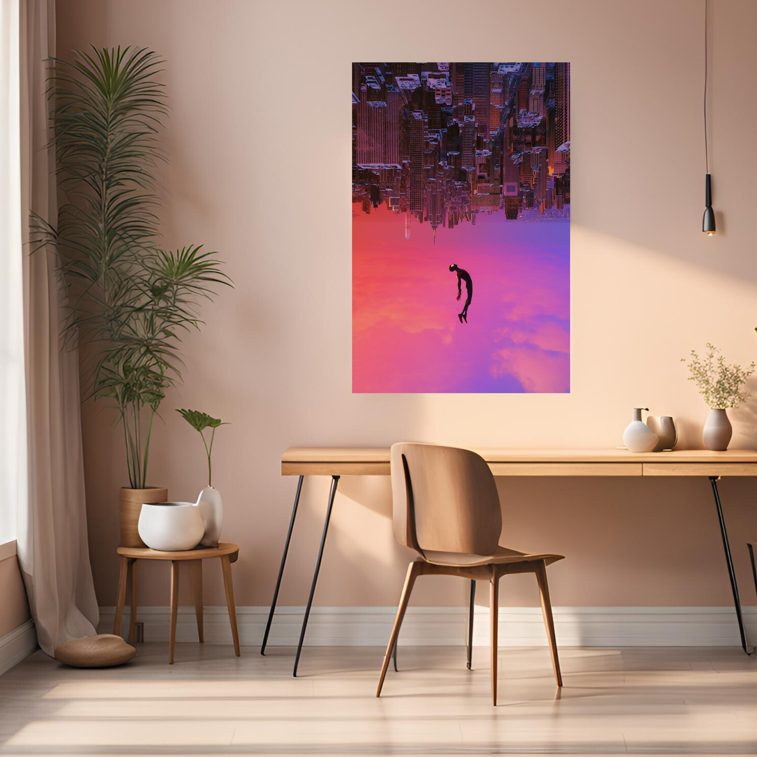 Miles Morales Spiderman City View Metal Posters | Premium, Waterproof & Magnet-Mounted Art
