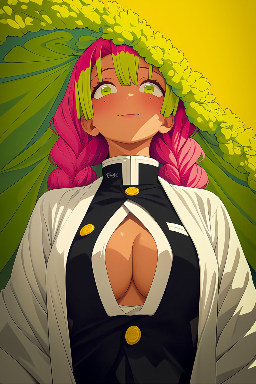 Mitsuri Kanroji Colorful Metal Posters | Premium, Waterproof & Magnet-Mounted Art