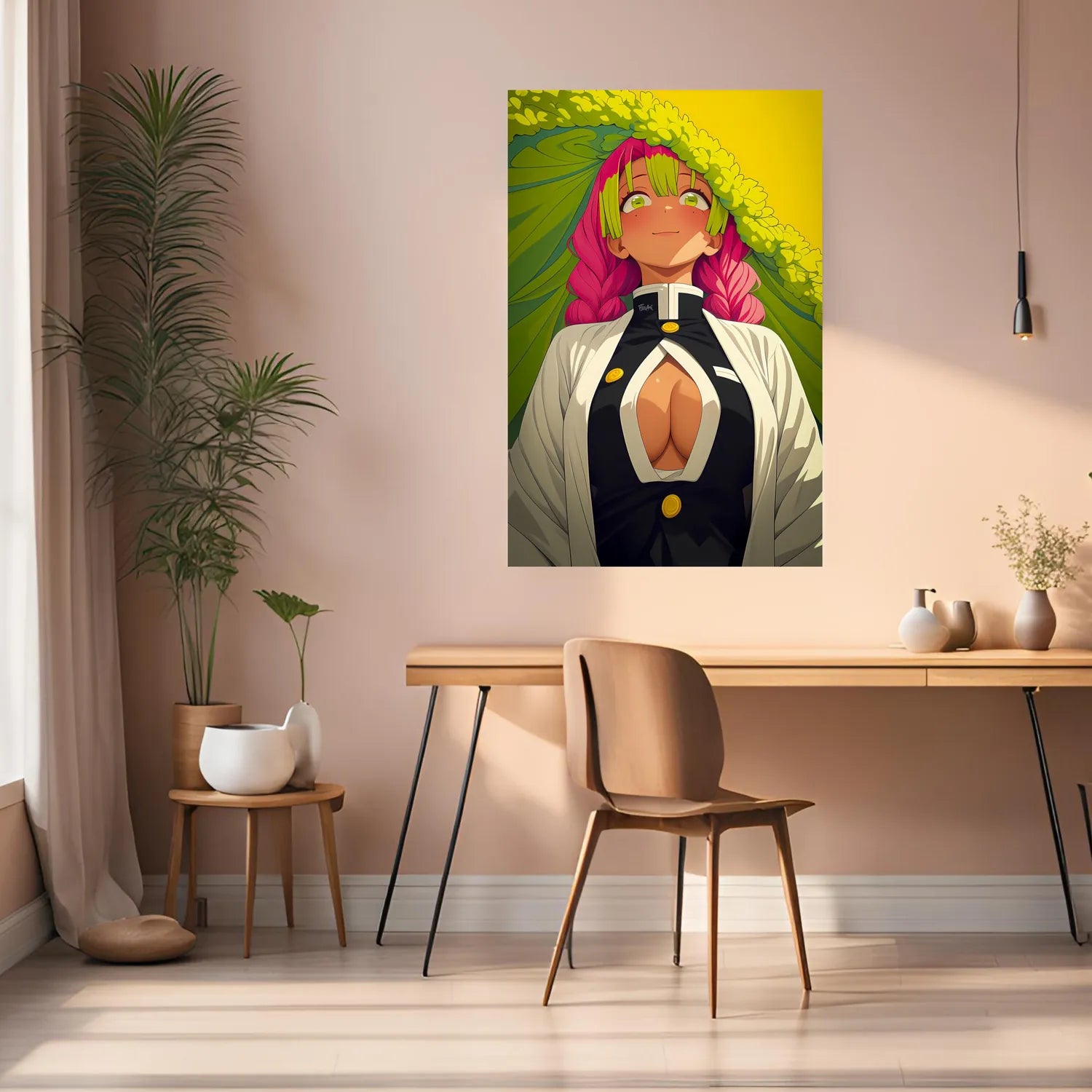 Mitsuri Kanroji Colorful Metal Posters | Premium, Waterproof & Magnet-Mounted Art