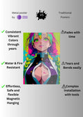 Mitsuri Kanroji Fanart Metal Posters | Premium, Waterproof & Magnet-Mounted Art