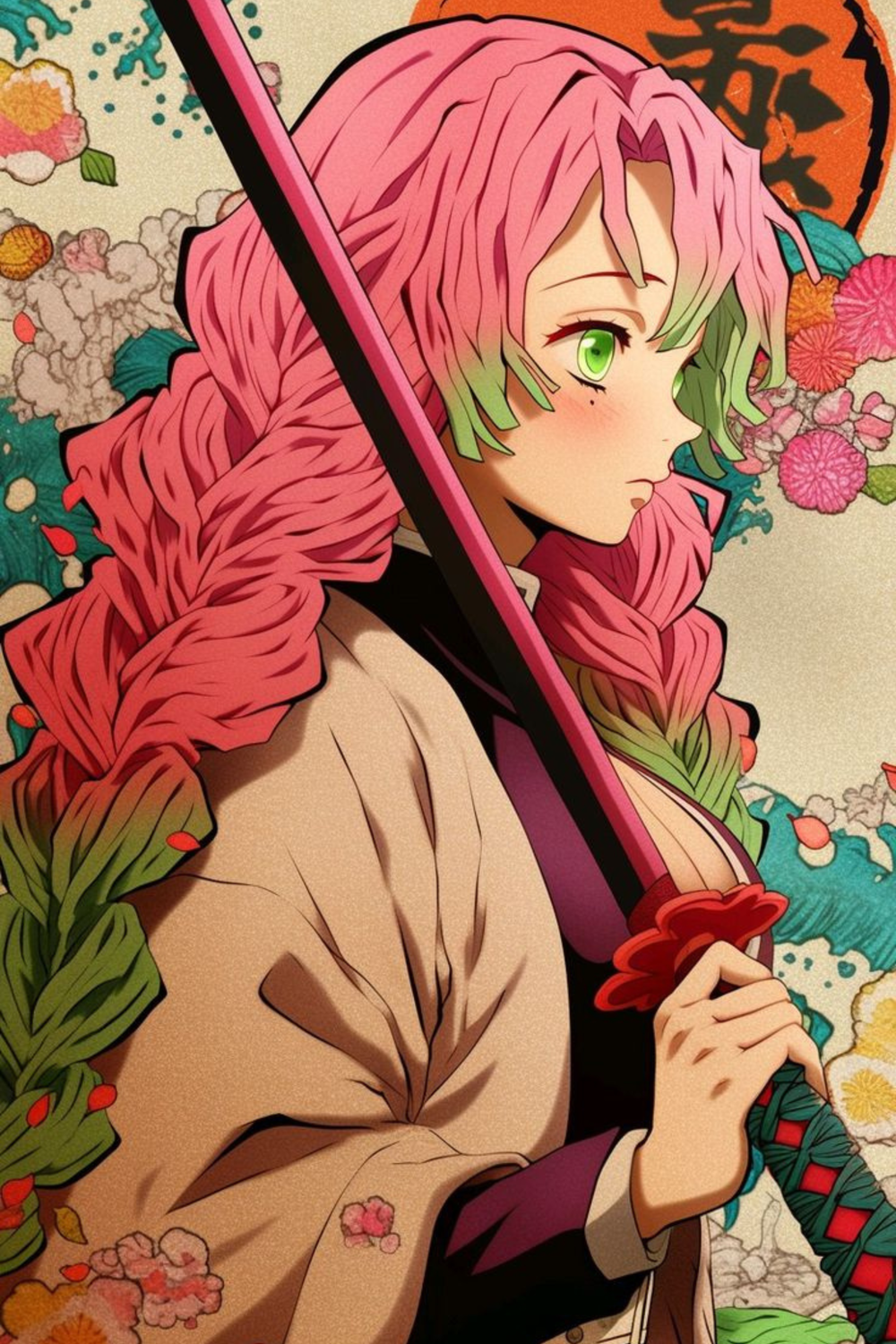 Mitsuri Kanroji Japanese Metal Posters | Premium, Waterproof & Magnet-Mounted Art