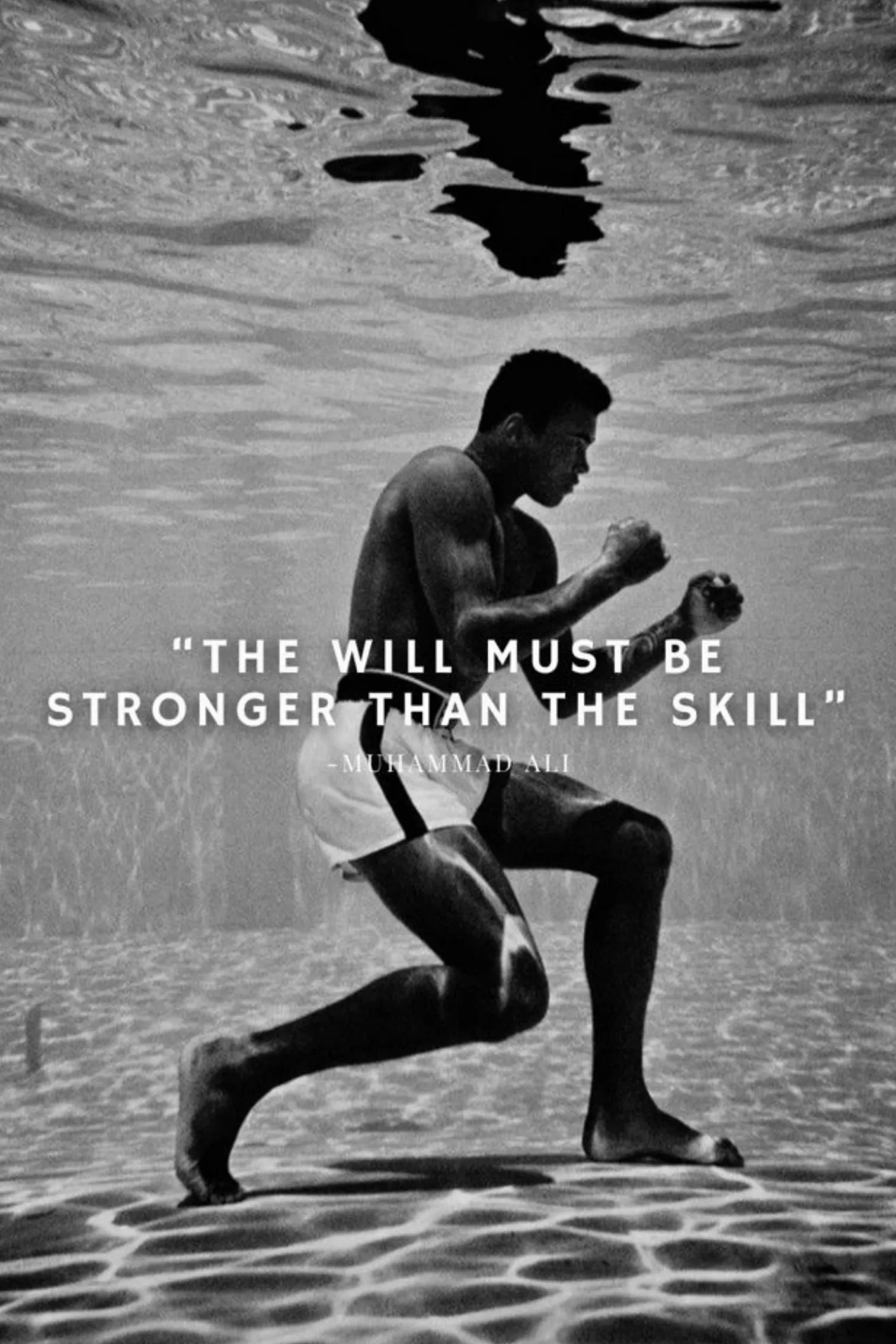 Mohamed Ali Underwater Metal Wall Posters | Premium, Waterproof & Magnet-Mounted Art