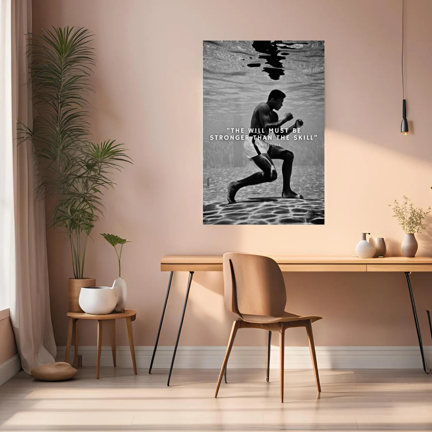 Mohamed Ali Underwater Metal Wall Posters | Premium, Waterproof & Magnet-Mounted Art