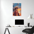 Monkey D Luffy at beach Metal Wall Posters | Premium, Waterproof & Magnet-Mounted Art