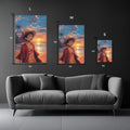 Monkey D Luffy at beach Metal Wall Posters | Premium, Waterproof & Magnet-Mounted Art