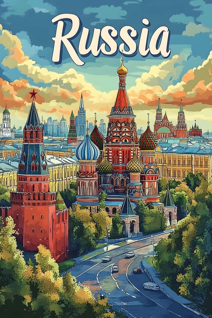 Moscow Russia Art  Metal Posters | Premium, Waterproof & Magnet-Mounted Art