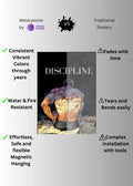 Motivational Displine Metal Posters | Premium, Waterproof & Magnet-Mounted Art