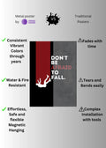 Motivational Don_t be afraid to fall Metal Posters | Premium, Waterproof & Magnet-Mounted Art