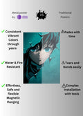 Muichiro Tokito Demon Slayer Modern  Metal Posters | Premium, Waterproof & Magnet-Mounted Art