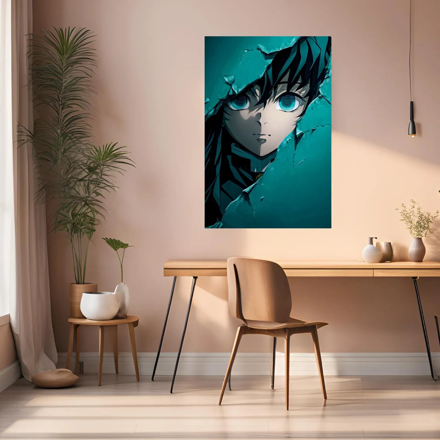 Muichiro Tokito Demon Slayer Modern  Metal Posters | Premium, Waterproof & Magnet-Mounted Art