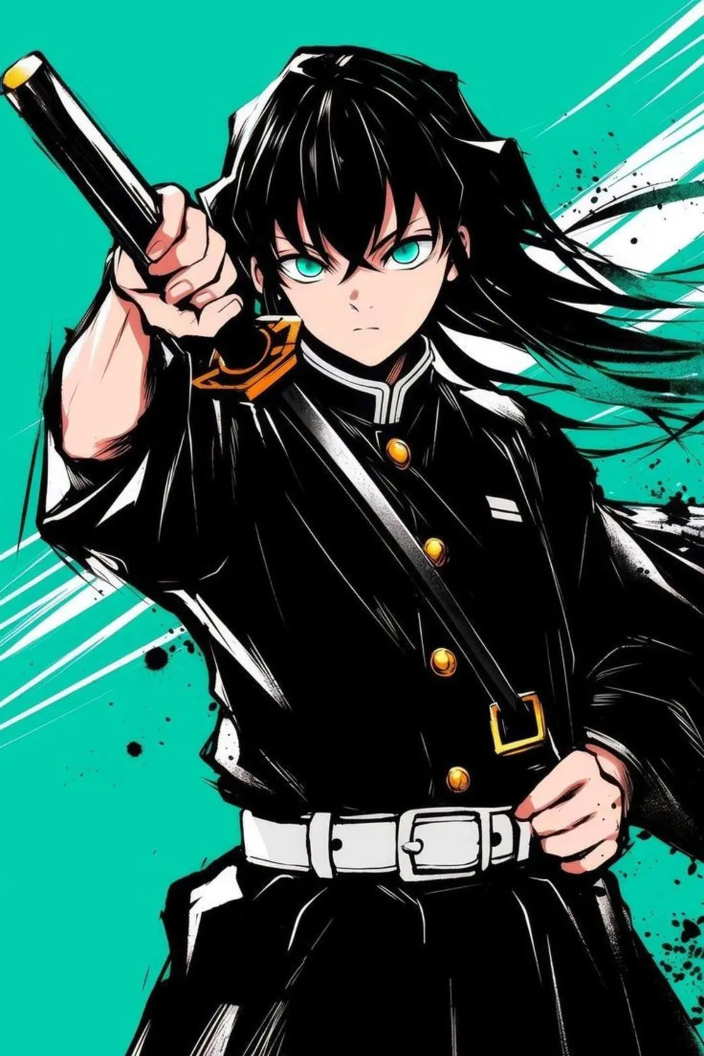 Muichiro Tokito Demon Slayer Wall Art Metal Posters | Premium, Waterproof & Magnet-Mounted Art