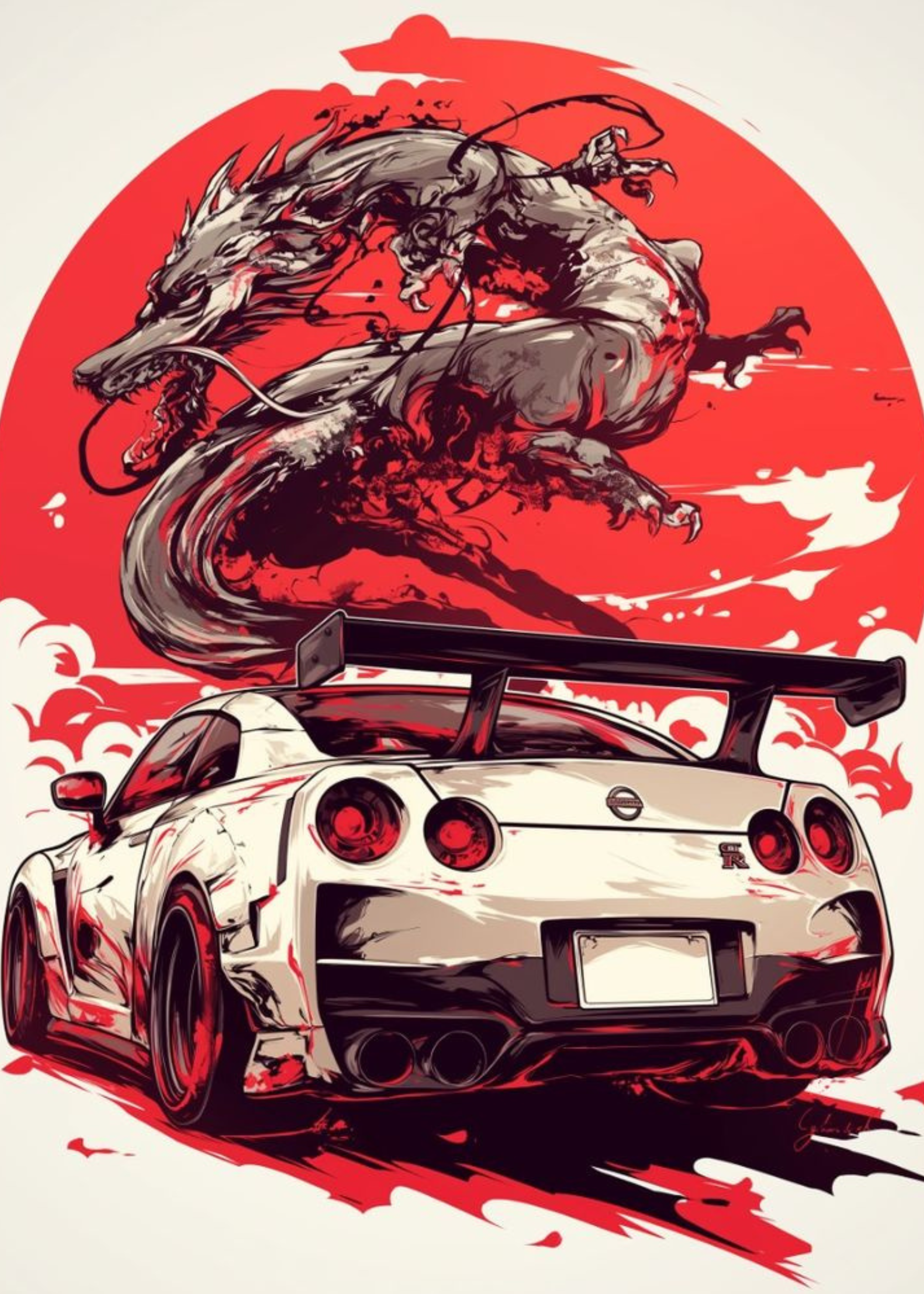 Nissan GTR Beast Metal Wall Posters | Premium, Waterproof & Magnet-Mounted Art