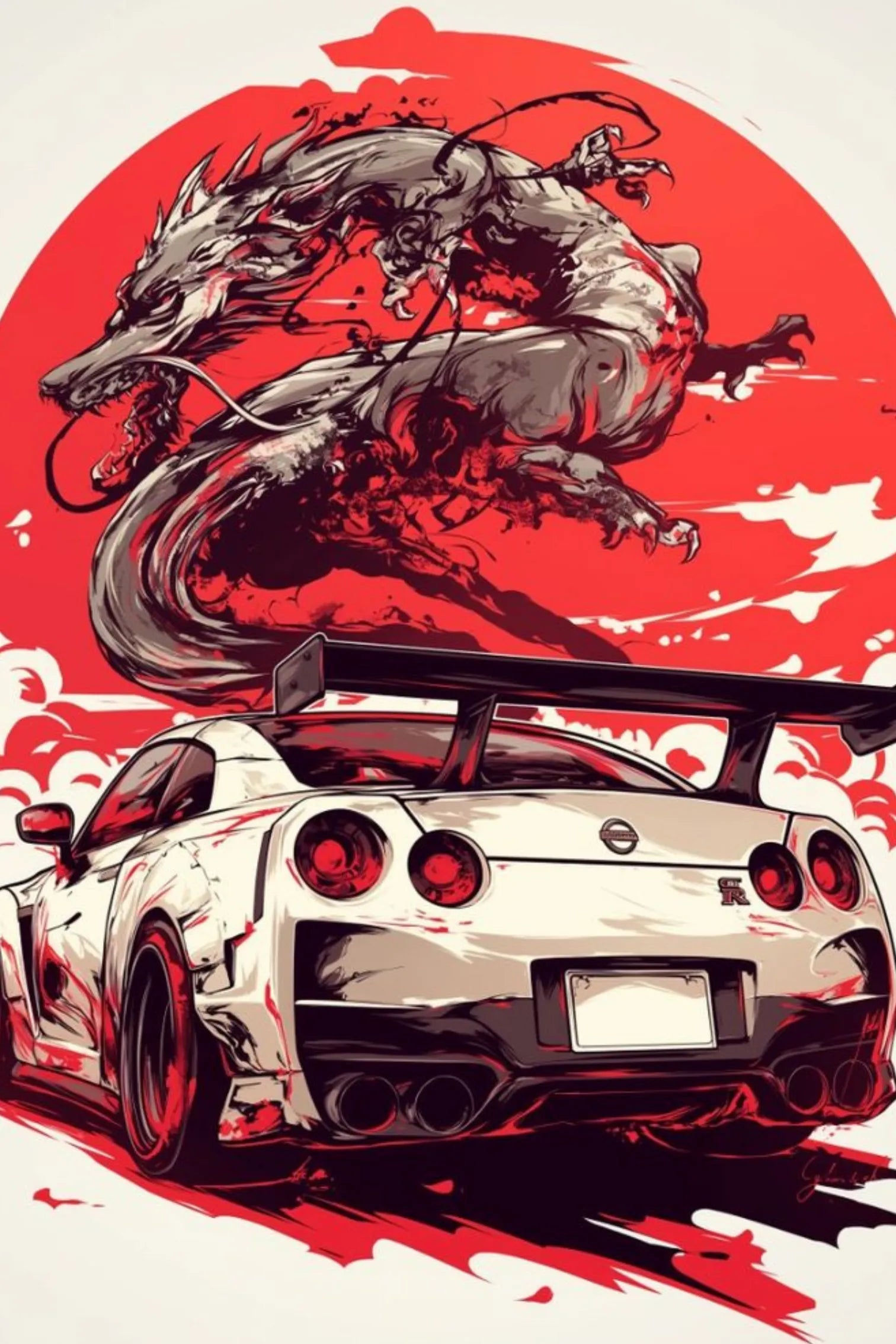Nissan GTR Beast Metal Wall Posters | Premium, Waterproof & Magnet-Mounted Art