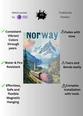 Norway Art Metal Posters | Premium, Waterproof & Magnet-Mounted Art