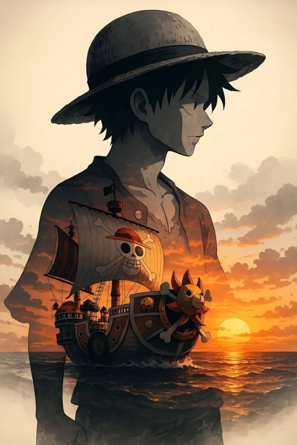 One Piece Luffy Art Metal Posters | Premium, Waterproof & Magnet-Mounted Art