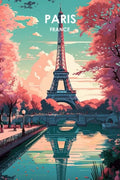 Paris France Art Metal Posters | Premium, Waterproof & Magnet-Mounted Art