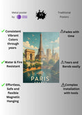 Paris Wall Art Metal Posters | Premium, Waterproof & Magnet-Mounted Art
