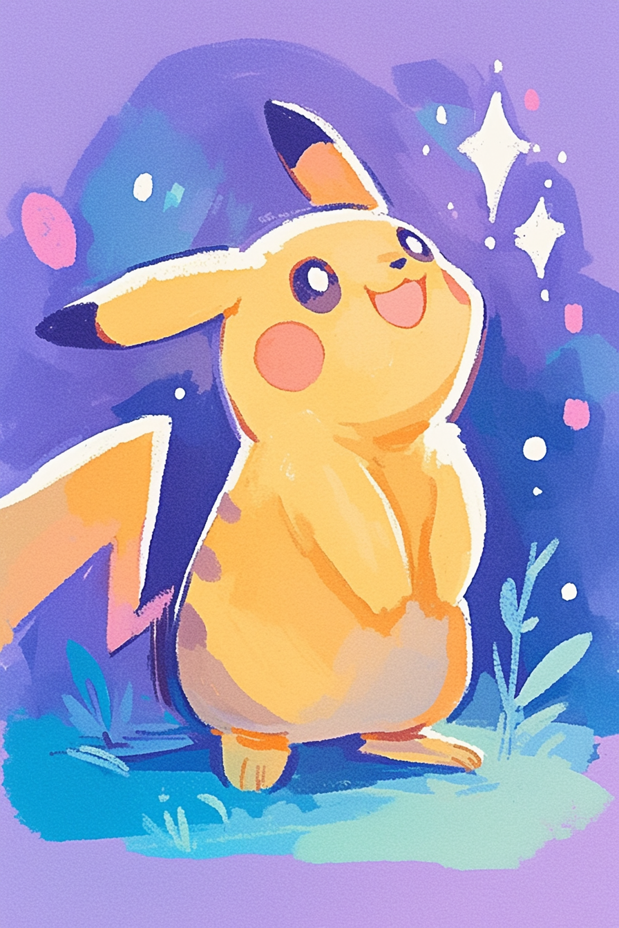 Pikachu Happy Metal Wall Posters | Premium, Waterproof & Magnet-Mounted Art